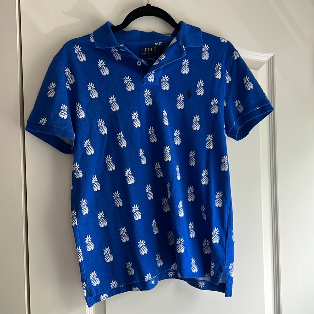 Polo Ralph Lauren blue pineapple polo